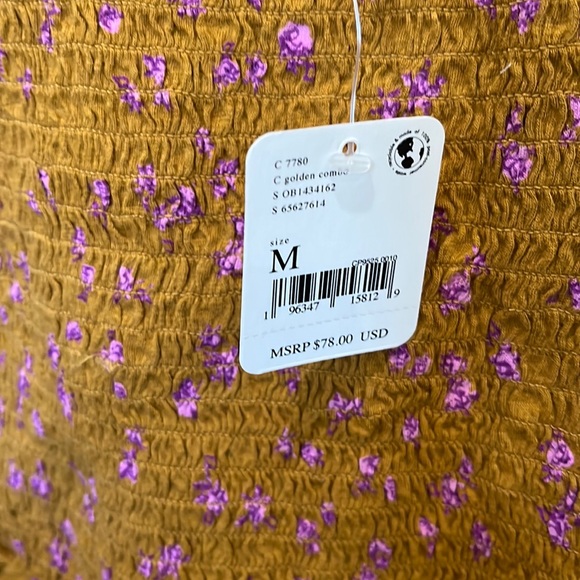 NWT Free People Golden Combo Marigold Crop Top - Picture 3 of 4